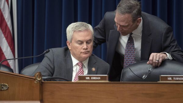 House Oversight and Accountability Committee Chairman James Comer, R-Ky., left, talks with Rep. Scott Perry, R-Pa., during the House Oversight and Accountability Committee's hearing about Congressional oversight of Washington, D.C., in Washington, Wednesday, March 29, 2023. - Sputnik International