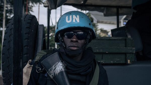 A Senegalese peacekeepers serving with the United Nations Organization Stabilization Mission in the Democratic Republic of the Congo (MONUSCO) poses for a photograph during patrol in Goma, on November 9, 2022. - Since October 20, fighting has resumed between the Congolese army and the M23 (March 23 Movement), allegedly backed by the Rwandan Army. - Sputnik International
