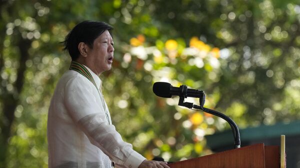 Philippine President Ferdinand Marcos Jr. delivers his speech at the 126th founding anniversary of the Philippine Army at Fort Bonifacio in Taguig, Philippines on Wednesday, March 22, 2023. - Sputnik International