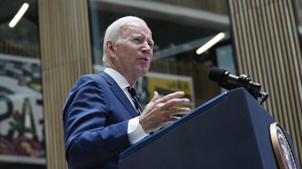 President Joe Biden speaks at Ulster University in Belfast, Northern Ireland, Wednesday, April 12, 2023.  - Sputnik International