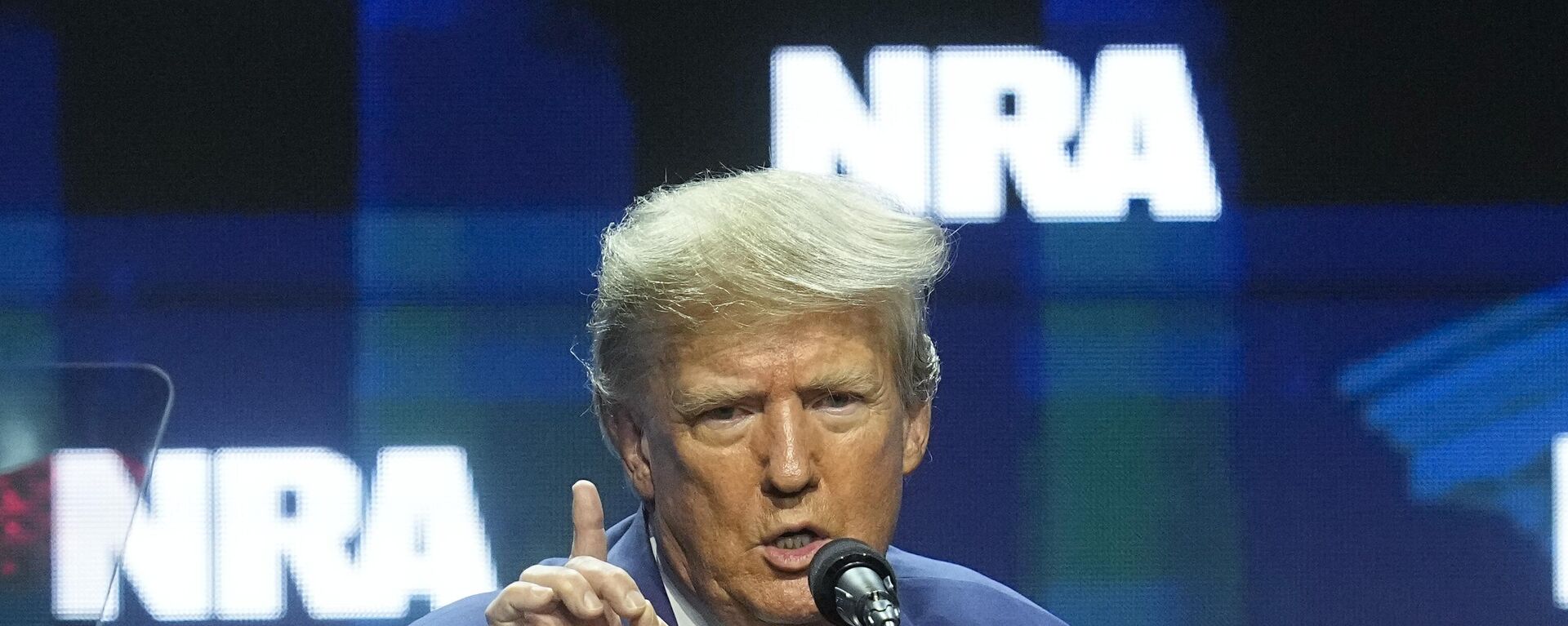 Former President Donald Trump speaks during the National Rifle Association Convention, Friday, April 14, 2023, in Indianapolis. - Sputnik International, 1920, 15.04.2023