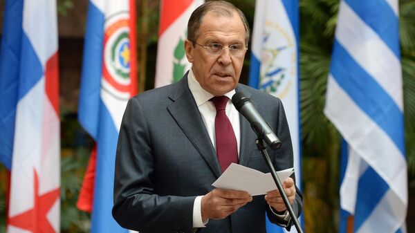Russian Foreign Minister Sergey Lavrov speaks at an event dedicated to the 70th anniversary of diplomatic relations between Russia and Latin America in Moscow. File photo - Sputnik International