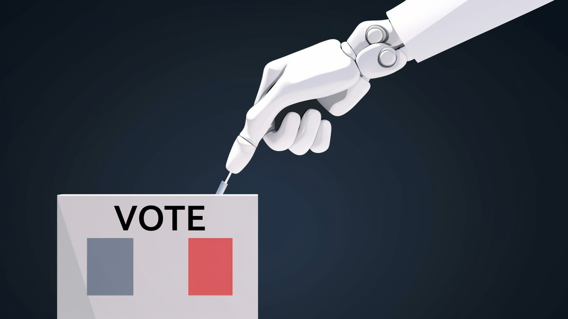 A Robot hand makes its decision in a voter box - Sputnik International, 1920, 07.09.2023
