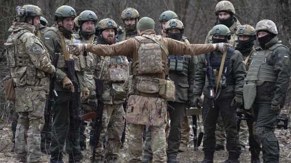 Ukrainian servicemen attend combat training in Kiev region, Ukraine, Friday, March 3, 2023 - Sputnik International