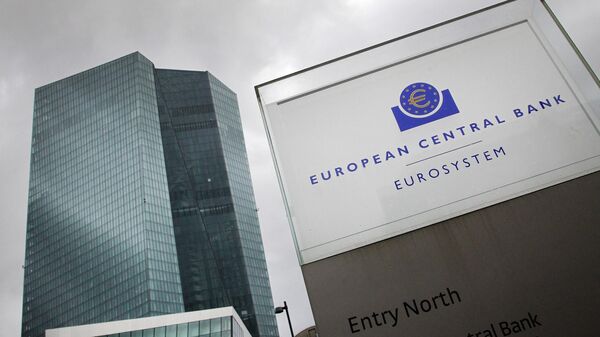 The European Central Bank (ECB) headquarters building is pictured ahead of the start of the press conference on the eurozone's monetary policy in Frankfurt am Main, western Germany on February 2, 2023 - Sputnik International