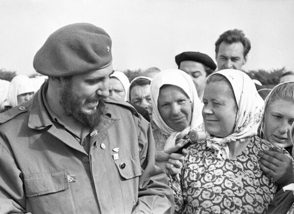 Castro&#x27;s visit also resulted in economic and military agreements between the two countries, including increased Soviet aid to Cuba.Above: Fidel Castro among Ukrainian female farmers during his visit to the USSR, 1963. - Sputnik International