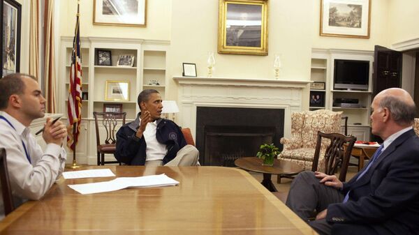 President Obama, Speechwriter Ben Rhodes and White House chief of Staff Bill Daley Outline Obama's Speech - Sputnik International