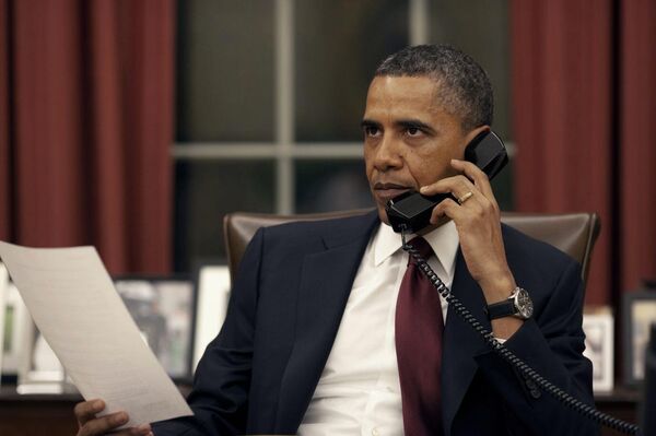Obama On the Phone in the Aftermath of the Osama Bin Laden Operation - Sputnik International