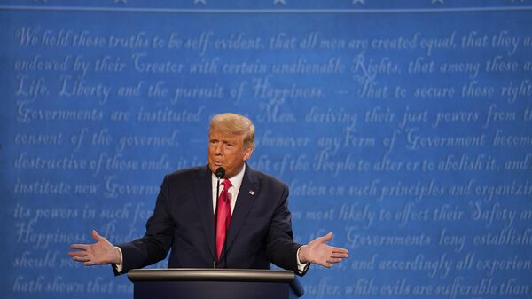 Republican candidate President Donald Trump participates during the second and final presidential debate with Democratic presidential candidate former Vice President Joe Biden Thursday, Oct. 22, 2020, at Belmont University in Nashville, Tenn. - Sputnik International