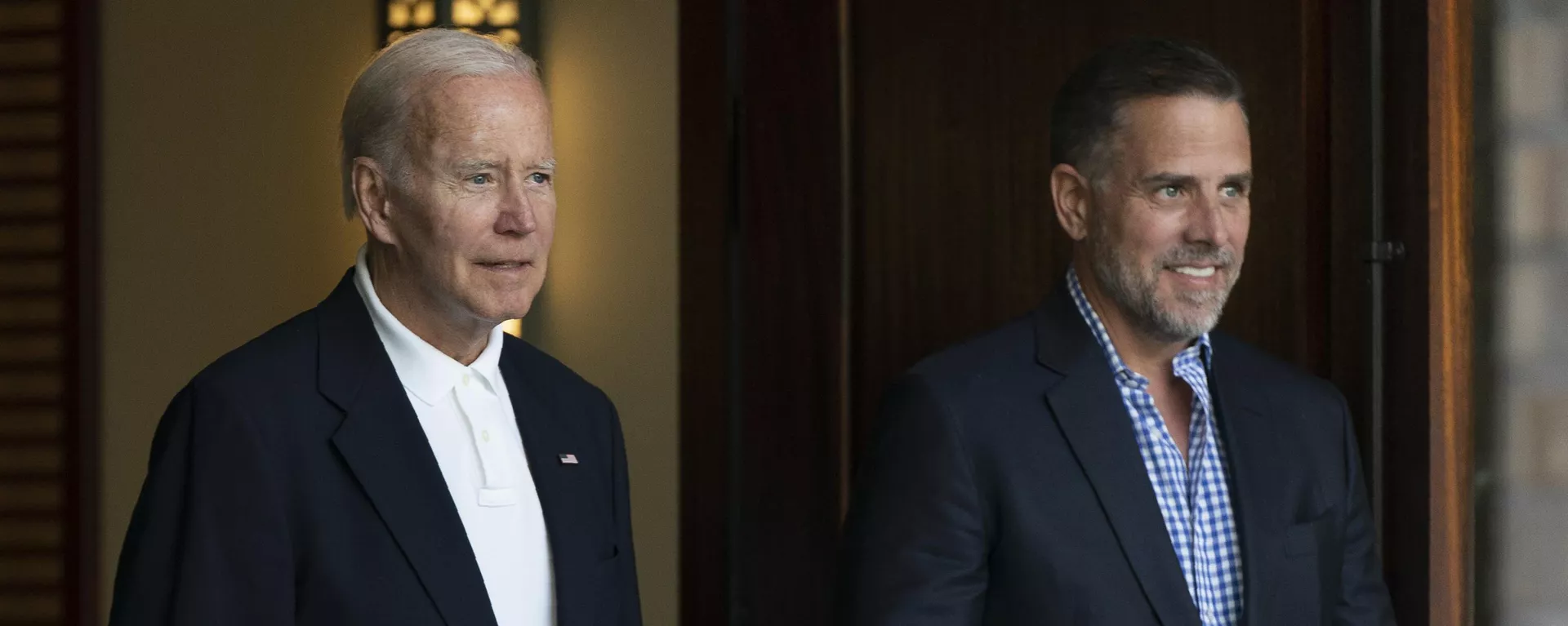 President Joe Biden and his son Hunter Biden leave Holy Spirit Catholic Church in Johns Island, S.C., after attending a Mass on Aug. 13, 2022. - Sputnik International, 1920, 24.07.2023