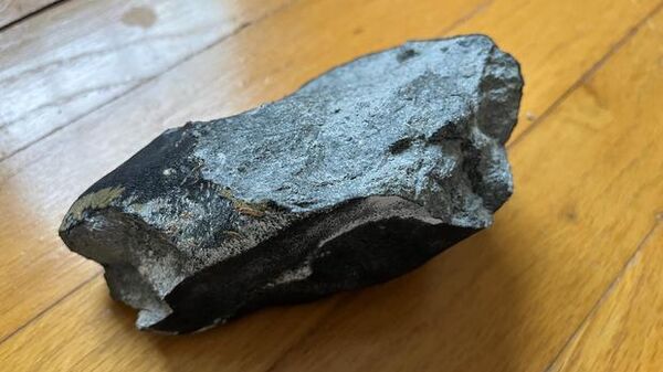 Photo of a meteorite that could be as old as the solar system and hit a house in New Jersey. - Sputnik International