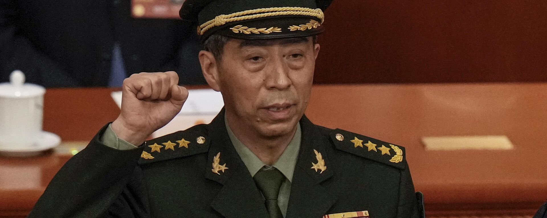 Newly-elected Chinese Defense Minister Gen. Li Shangfu takes his oath during a session of China's National People's Congress (NPC) at the Great Hall of the People in Beijing on March 12, 2023. - Sputnik International, 1920, 11.05.2023