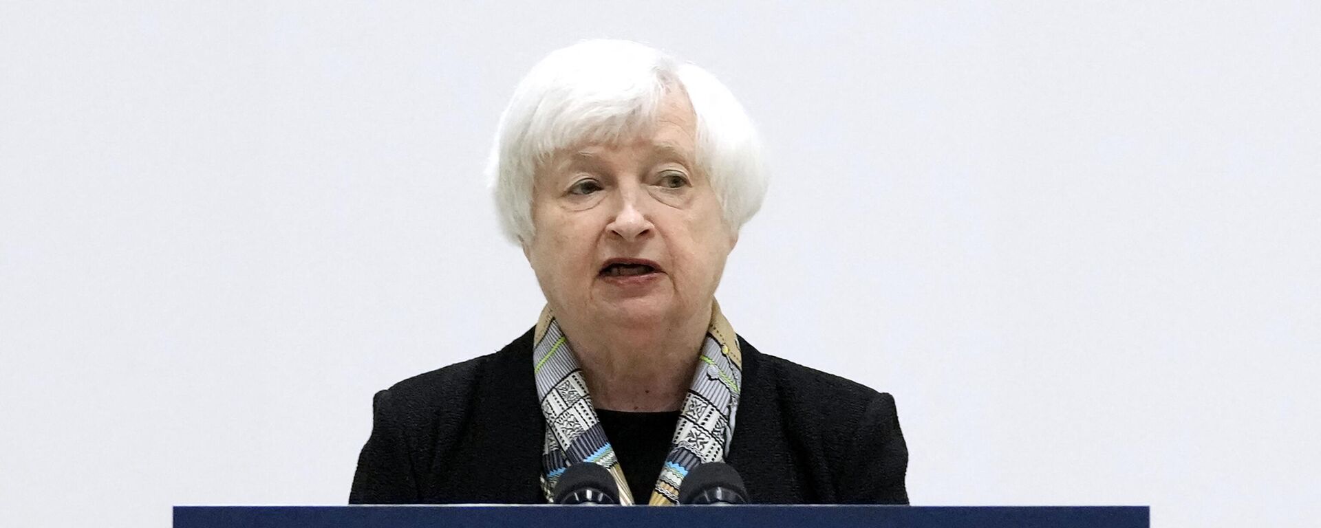 US Treasury Secretary Janet Yellen speaks during a press conference at the G7 meeting of Finance Ministers and Central Bank Governors at Toki Messe in Niigata on May 11, 2023 - Sputnik International, 1920, 19.05.2023