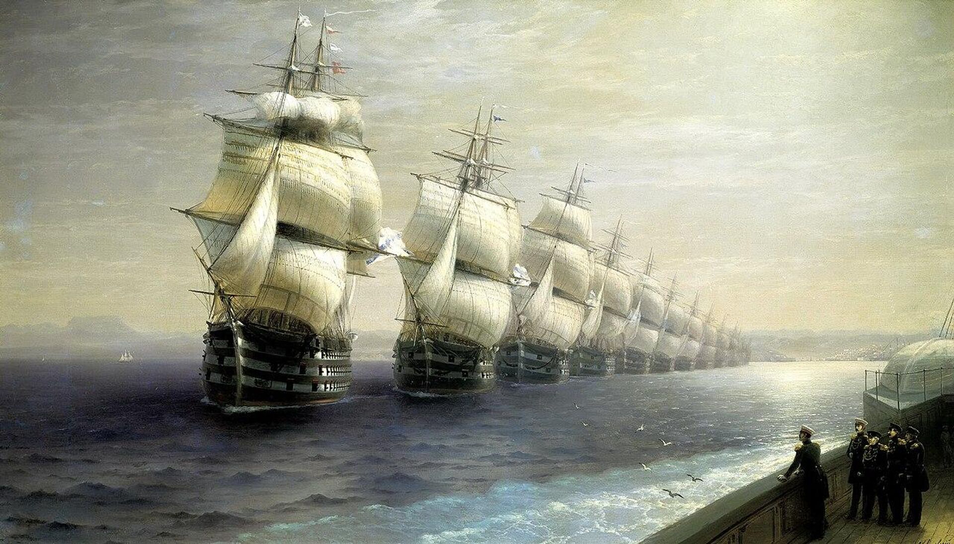 Review of the Black Sea Fleet in 1849, painting by Ivan Aivazovsky, 1886. - Sputnik International, 1920, 13.05.2023