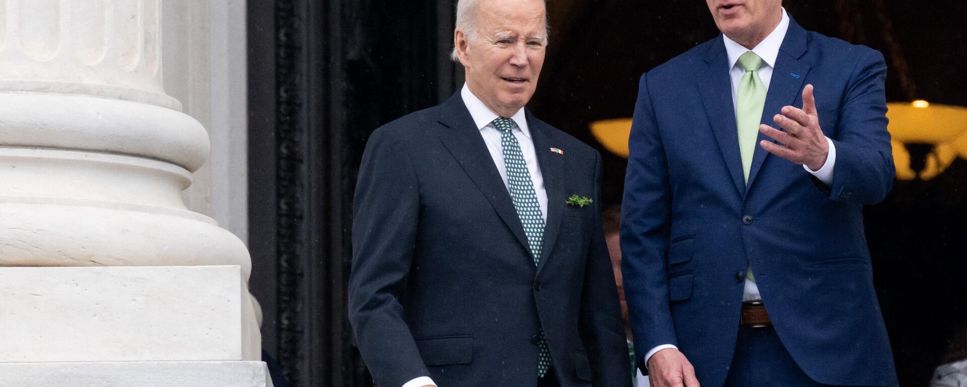 US President Joe Biden, accompanied by Speaker of the House Kevin McCarthy, Republican of California, departs after the annual Friends of Ireland luncheon on St. Patrick's Day at the US Capitol in Washington, DC, on March 17, 2023 - Sputnik International, 1920, 23.05.2023