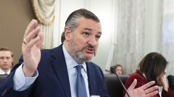 Senate Commerce, Science, and Transportation Committee ranking member Ted Cruz, R-Texas, questions witnesses during a hearing on improving rail safety in response to the East Palestine, Ohio train derailment, on Capitol Hill in Washington, Wednesday, March 22, 2023. - Sputnik International