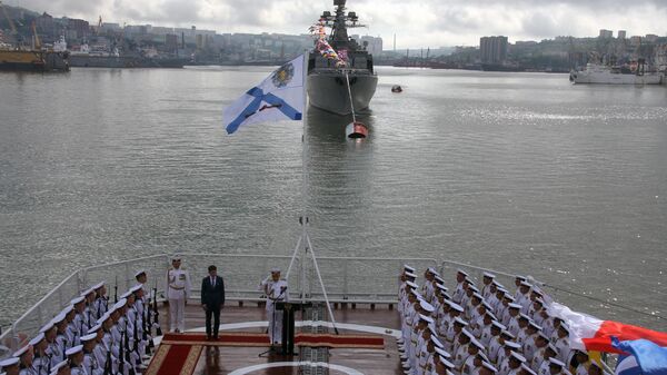Servicemen of the Russian Pacific Fleet celebrate Navy Day in Vladivostok. File photo. - Sputnik International