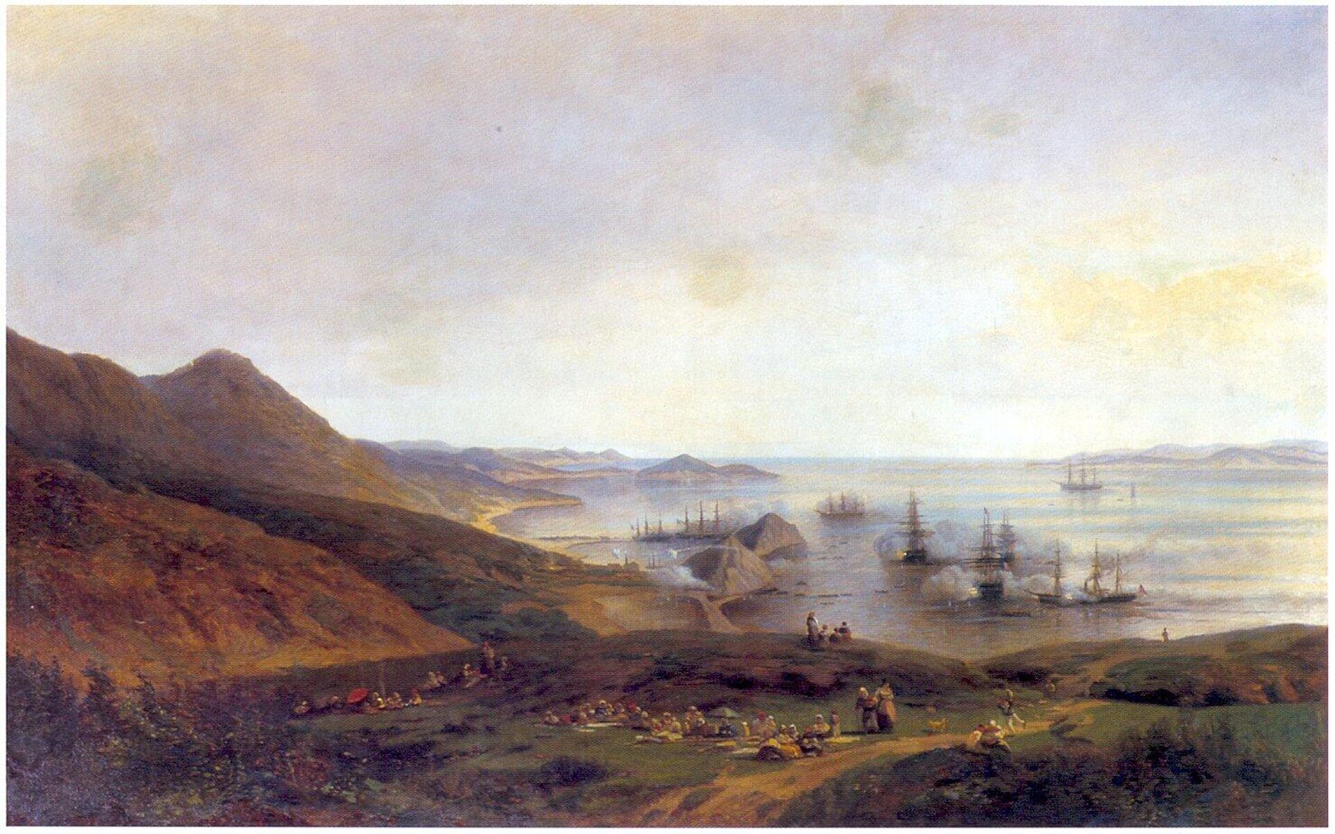 Defense of Petropavlovsk port, September 1854. Painting by Russian painter Alexey Bogolyubov (1824-1896). - Sputnik International, 1920, 21.05.2023