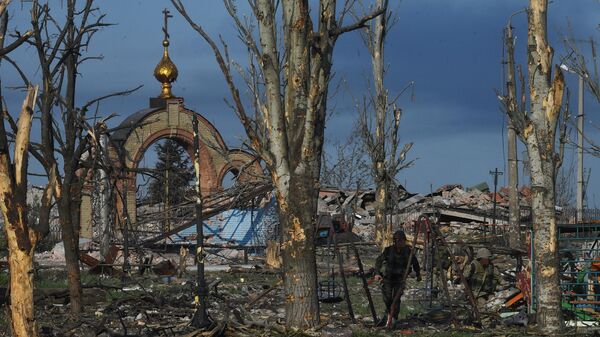 Wagner Group forces operating in the ruins of Artemovsk (Bakhmut). May 19, 2023. - Sputnik International