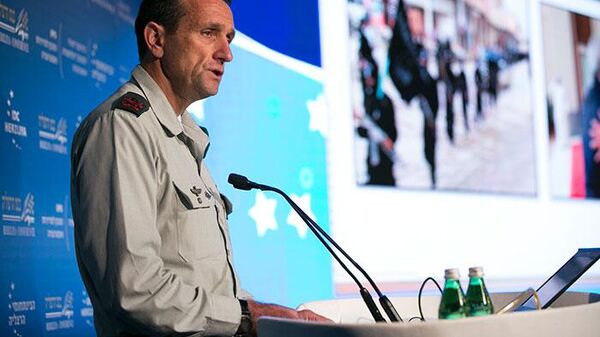 Israel Defense Forces Chief of General Staff Herzi Halevi discusses the alleged threats posed by Iran, and Israel's capabilities to attack the country, at a security conference in Israel on May 23, 2023. - Sputnik International