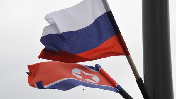 Russia and North Korea Flags - Sputnik International