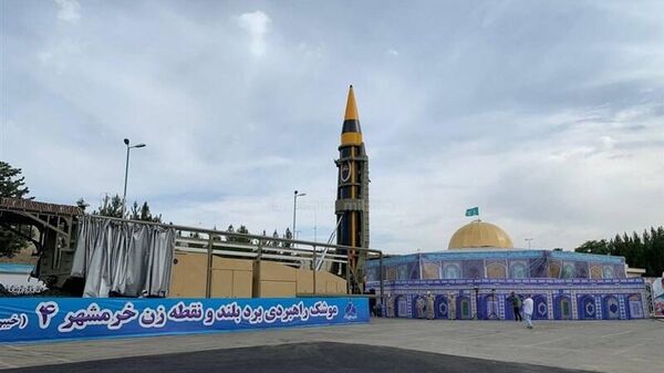 The Khoramshahr-4 or Kheibar missile, a medium-range ballistic missile (MRBM) unveiled by Iran on May 25, 2023 - Sputnik International