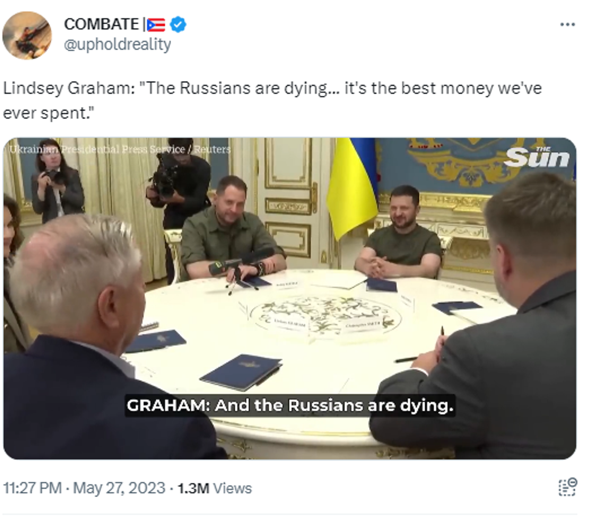 Twitter screenshot showing meeting between US Senator Lindsey Graham and Ukrainian President Volodymyr Zelensky. - Sputnik International, 1920, 28.05.2023