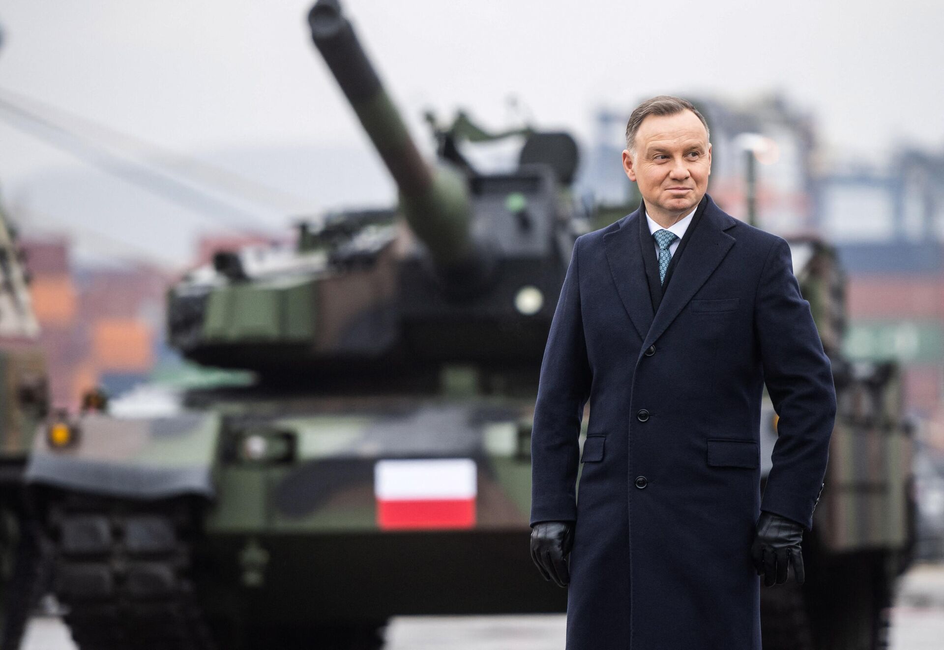 Polish President Andrzej Duda attends the acceptance of the first South Korean K2 battle tanks and South Korean K9 howitzers for Poland in December 6, 2022. - Sputnik International, 1920, 29.05.2023
