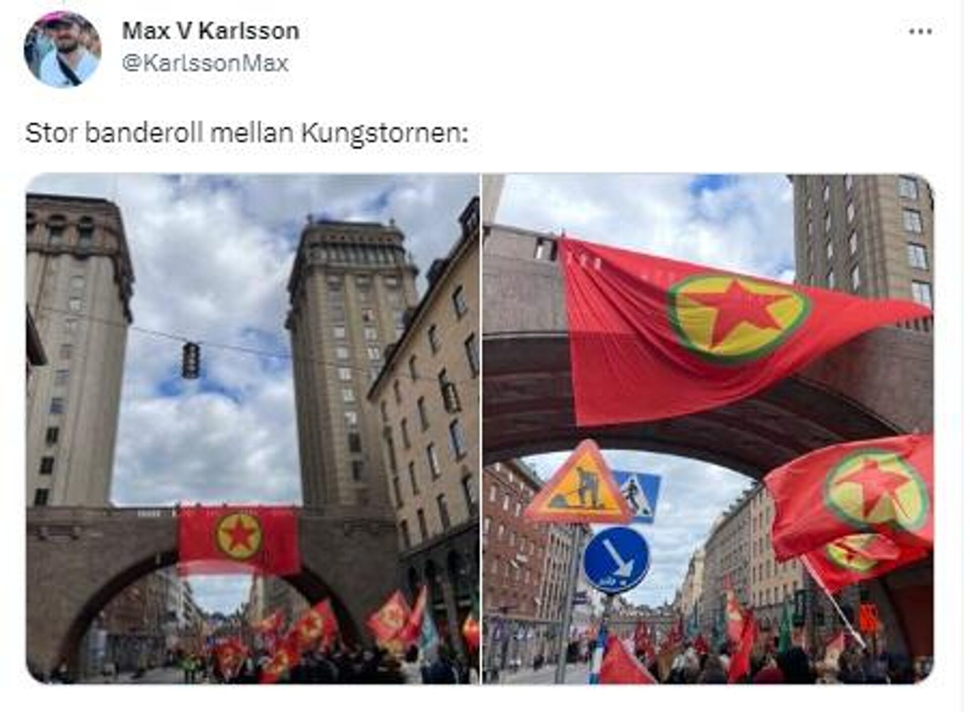 Screenshot of a tweet featuring pro-Kurdish demonstration in Stockholm - Sputnik International, 1920, 05.06.2023