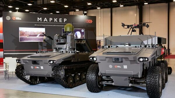 Marker unmanned ground-based vehicles systems at an exhibition. - Sputnik International