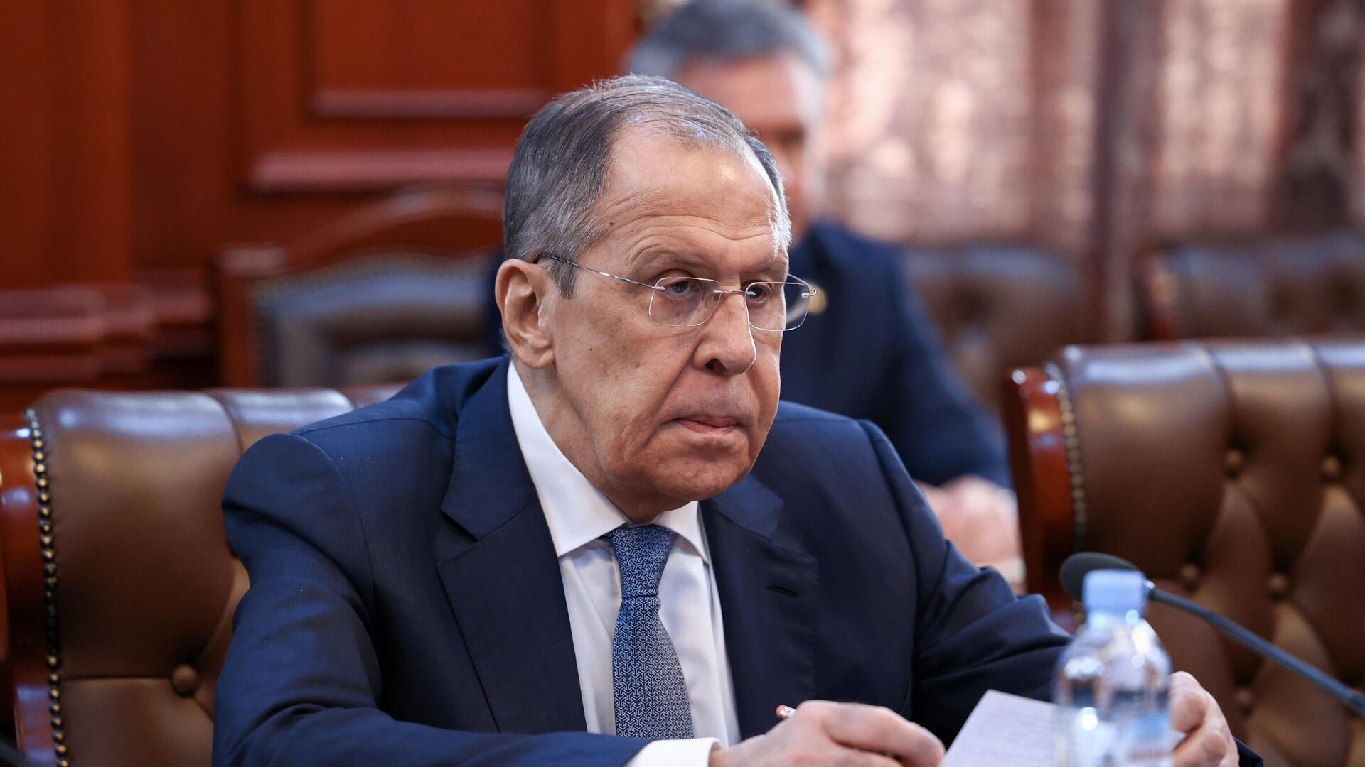 Russian Foreign Minister Sergey Lavrov attends a meeting with Tajik Foreign Minister Sirojiddin Muhriddin in Dushanbe, Tajikistan - Sputnik International, 1920, 06.06.2023