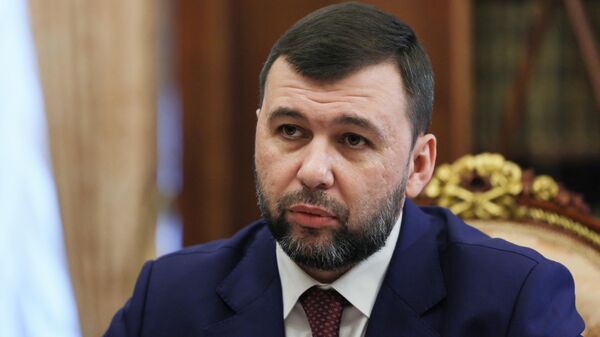 Acting head of Russia's Donetsk People's Republic (DPR) Denis Pushilin attends a meeting with the Russian President at the Kremlin in Moscow on April 6, 2023. (Photo by Gavriil Grigorov / SPUTNIK / AFP) - Sputnik International