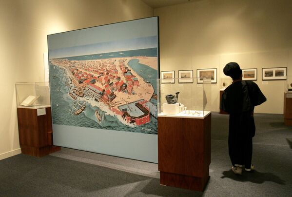 A mural by Robert Nicholson of the National Geographic shows the artist&#x27;s reconstruction of the 1692 earthquake in Port Royal, Jamaica, in an exhibit at the Historical Museum of Southern Florida in Miami, Friday, March 2, 2007. Jamaica&#x27;s Port Royal was a bustling town of the New World until an earthquake and tsunami destroyed most it in minutes over three centuries ago. - Sputnik International