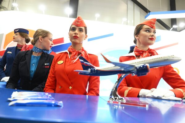 The Aeroflot stand at the ExpoForum Convention and Exhibition Center. - Sputnik International
