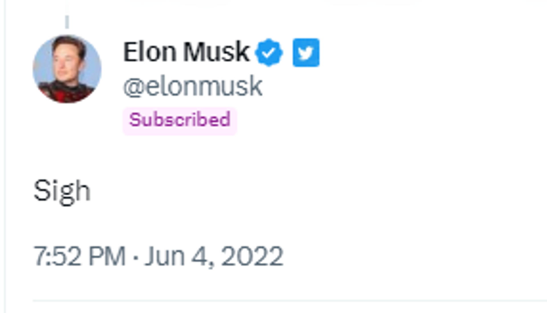 Screenshot of Twitter post by Elon Musk. - Sputnik International, 1920, 16.06.2023