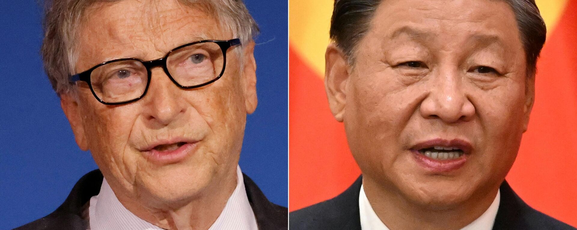 This combination of pictures created on June 15, 2023 shows US philantropist Bill Gates in New York on September 21, 2022 and China's President Xi Jinping in Beijing on October 23, 2022.  - Sputnik International, 1920, 16.06.2023