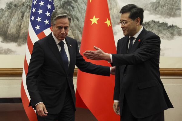 During his visit, Blinken met with China&#x27;s Foreign Minister Qin Gang and even with Chinese President Xi Jinping himself.Above: US Secretary of State Antony Blinken (L) and China&#x27;s Foreign Minister Qin Gang greet each other ahead of a meeting at the Diaoyutai State Guesthouse in Beijing on June 18, 2023. - Sputnik International
