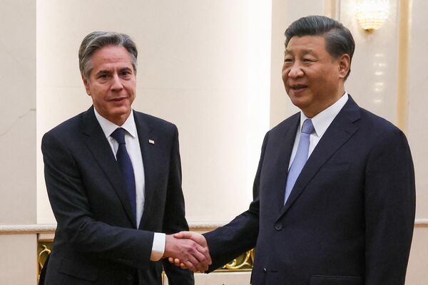 Chinese President Xi Jinping also said that the future of mankind depends on whether China and the United States  find a way to coexist.Above: US Secretary of State Antony Blinken (L) shakes hands with China&#x27;s President Xi Jinping at the Great Hall of the People in Beijing on June 19, 2023. President Xi Jinping hosted Antony Blinken for talks in Beijing on June 19, capping two days of high-level talks by the US Secretary of State with Chinese officials. - Sputnik International