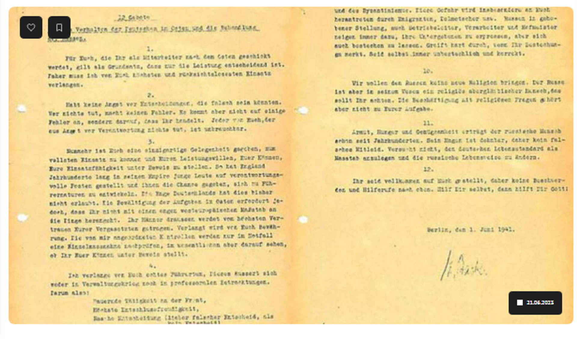 Screenshot of Nazi Germany document showing Nazi Germany's 'Hunger Plan' (German: der Hungerplan), published on  the Russian Federal portal History.RF. - Sputnik International, 1920, 22.06.2023