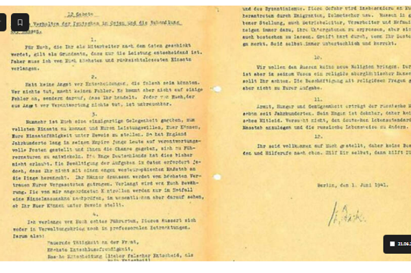 Screenshot of Nazi German document showing the country’s “Hunger Plan” (German: “der Hungerplan”), published on the Russian Federal portal History.rf. - Sputnik International