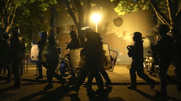 A group of police officers walk during a protest in Nanterre, outside Paris, France, Saturday, July 1, 2023.  - Sputnik International