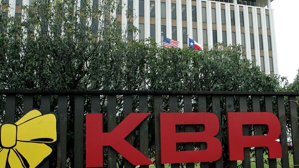 A yellow ribbon adorns the fence outside a KBR facility in a  Jan. 26, 2006 file photo in Houston. KBR Inc., the former Halliburton Co. subsidiary, on Thursday, Nov. 1, 2007 said its third-quarter profit surged on Iraq-related work, a gain on the sale of interest in an Algerian joint venture and comparison with year-ago results hurt by a hefty charge.  - Sputnik International