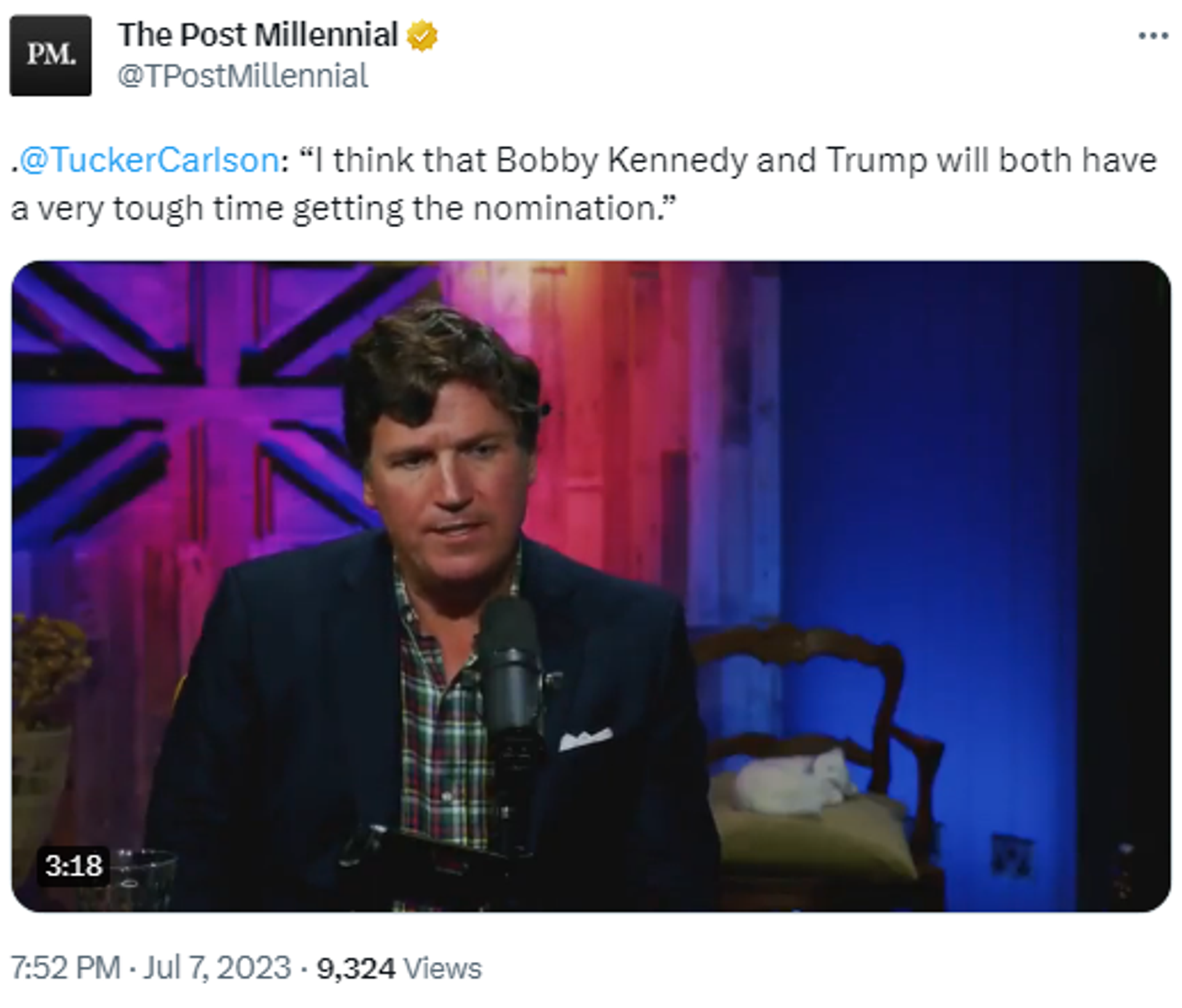 Screengrab of Twitter post featuring image from Tucker Carlson's interview with  Russell Brand. - Sputnik International, 1920, 08.07.2023