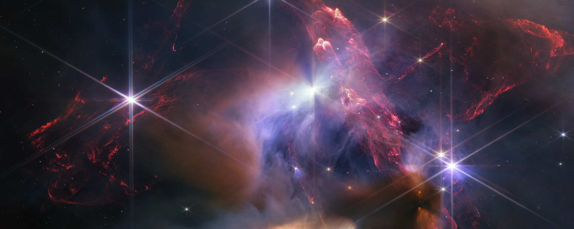 The first anniversary image from NASA’s James Webb Space Telescope displays star birth like it’s never been seen before, full of detailed, impressionistic texture. The subject is the Rho Ophiuchi cloud complex, the closest star-forming region to Earth.  - Sputnik International, 1920, 28.11.2023