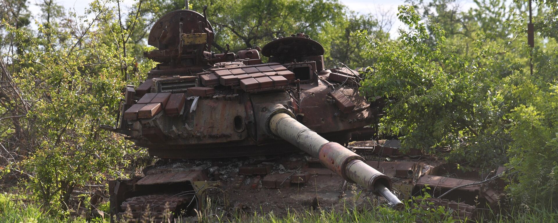 A destroyed tank of the Ukrainian Armed Forces in the village of Troitskoye, Lugansk People's Republic. File photo - Sputnik International, 1920, 05.08.2023