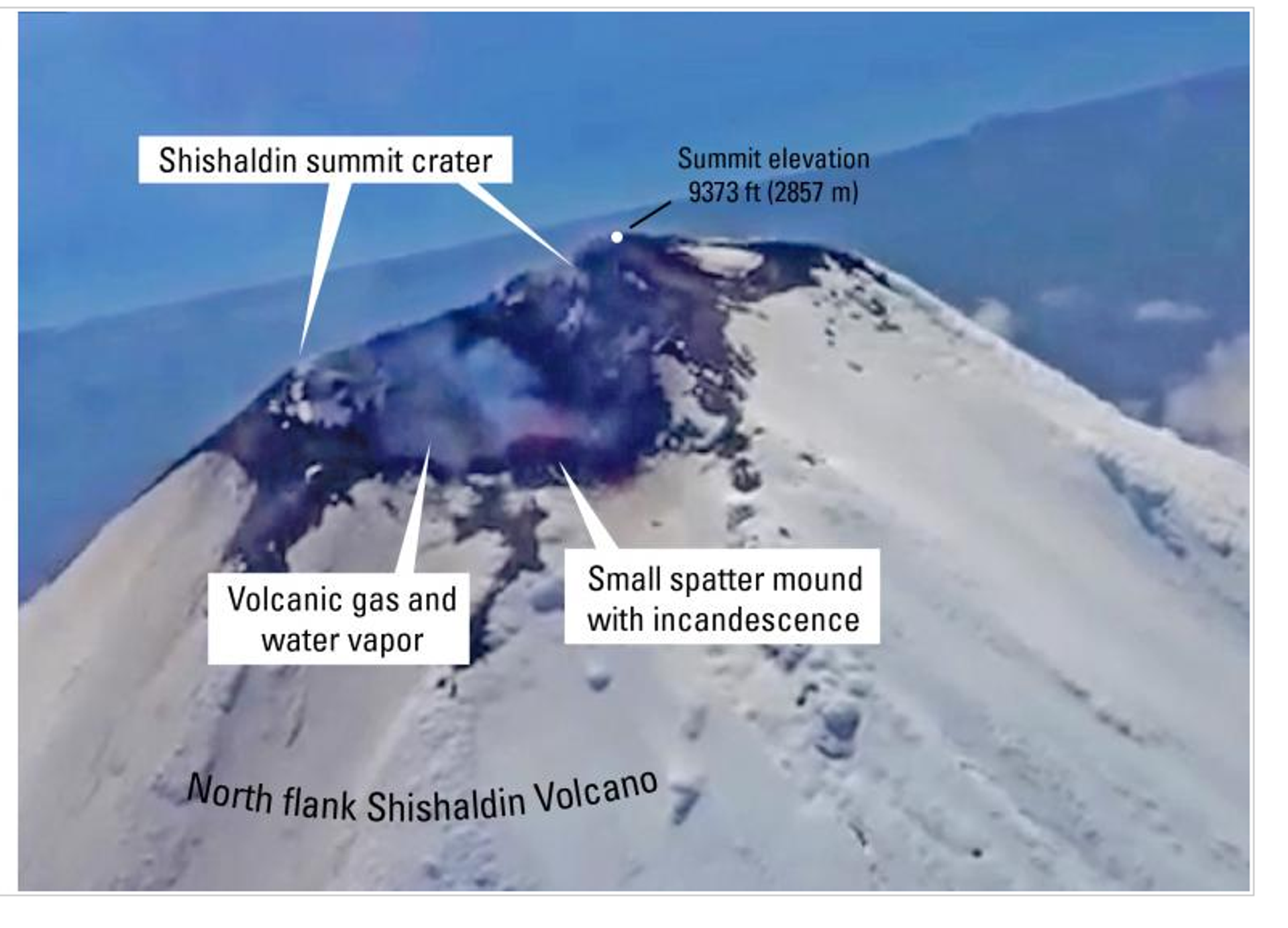 Screengrab showing a still from a video captured by Ian Erickson of the U.S. Coast Guard of eruptive activity at Shishaldin Volcano on July 12, 2023.  - Sputnik International, 1920, 17.07.2023