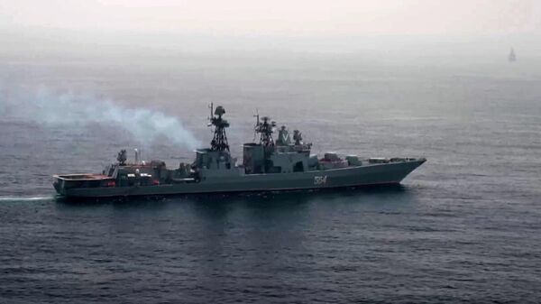 Russian large anti-submarine ship Admiral Tributs seen during the Russo-Chinese joint naval exercise “North/Interaction – 2023” - Sputnik International