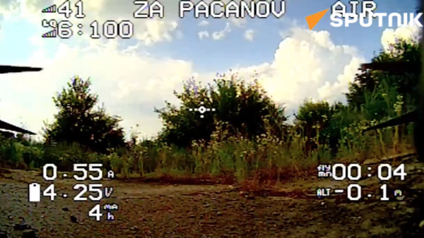 The Russian Armed Forces destroyed a Ukrainian warehouse with ammunition in the zone of the special military op using an Ovod kamikaze drone - Sputnik International