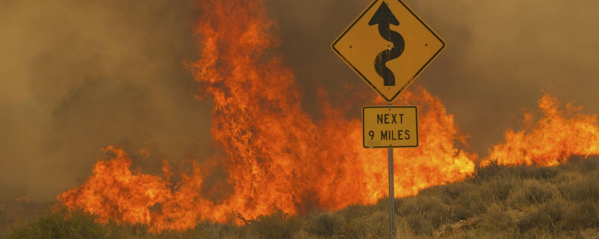 Огонь в Национальным заповеднике Мохаве в результате природных пожаров в Калифорнии  - Sputnik International, 1920, 20.09.2023