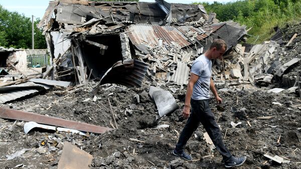 Consequences of shelling of Donetsk by Ukrainian forces - Sputnik International